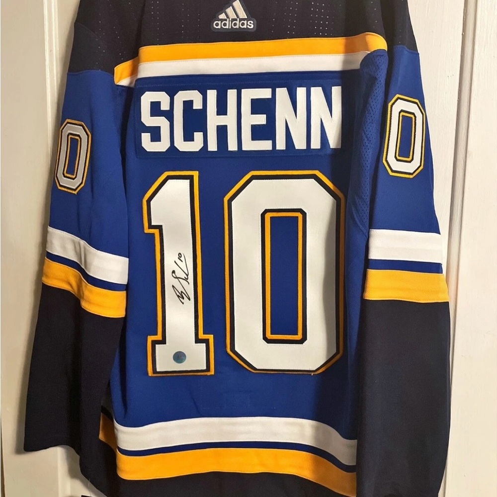 Brayden Schenn St.Louis Blues Adidas NHL Climalite Signed Jersey with COA!